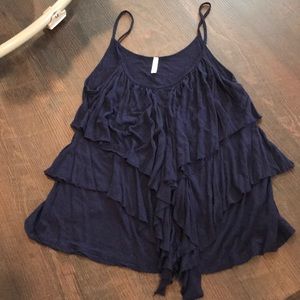 Spaghetti strap navy blouse